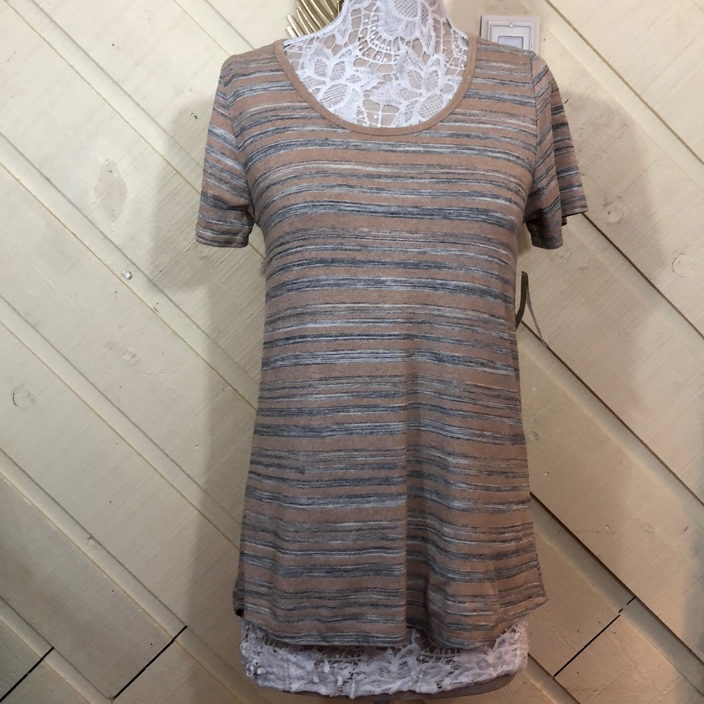 ❤️4 for $30❤️NWT LLR Classic Tee Peach and Gray